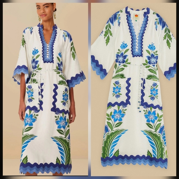 FARM Rio Dresses & Skirts - Farm Rio Tropicance Linen Mididress